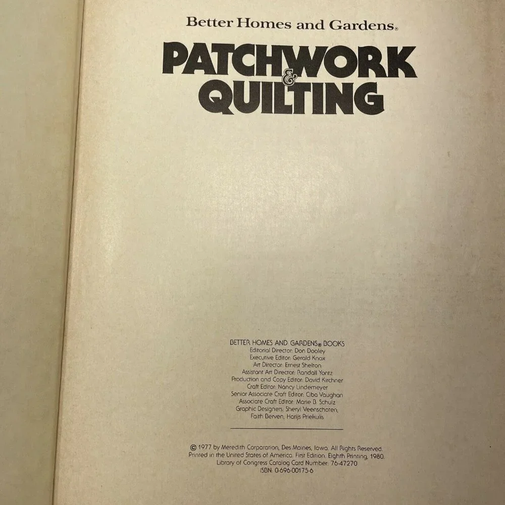 VTG Better Homes and Gardens book PATCHWORK & QUILTING hardcover 1980